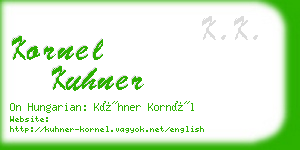 kornel kuhner business card